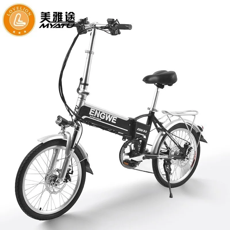 

MYATU 250W 48V 20 inch Fat Tire ebike adult Electric Bike Folding Electric Bicycle Front Fork Suspension mechanical Disc Brake