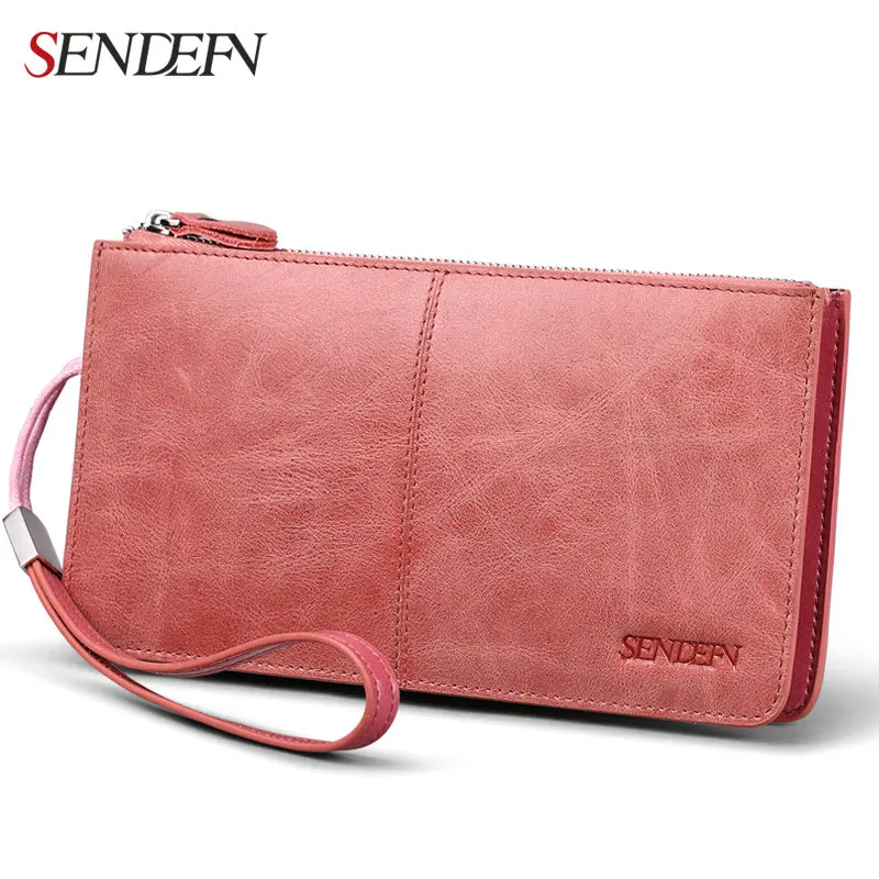 

Soft Cowhide Women Wallets Genuine Leather Large Organizer Luxury Long Ladies Clutch Wallet Cards Phone Coin Pocket Purse Female