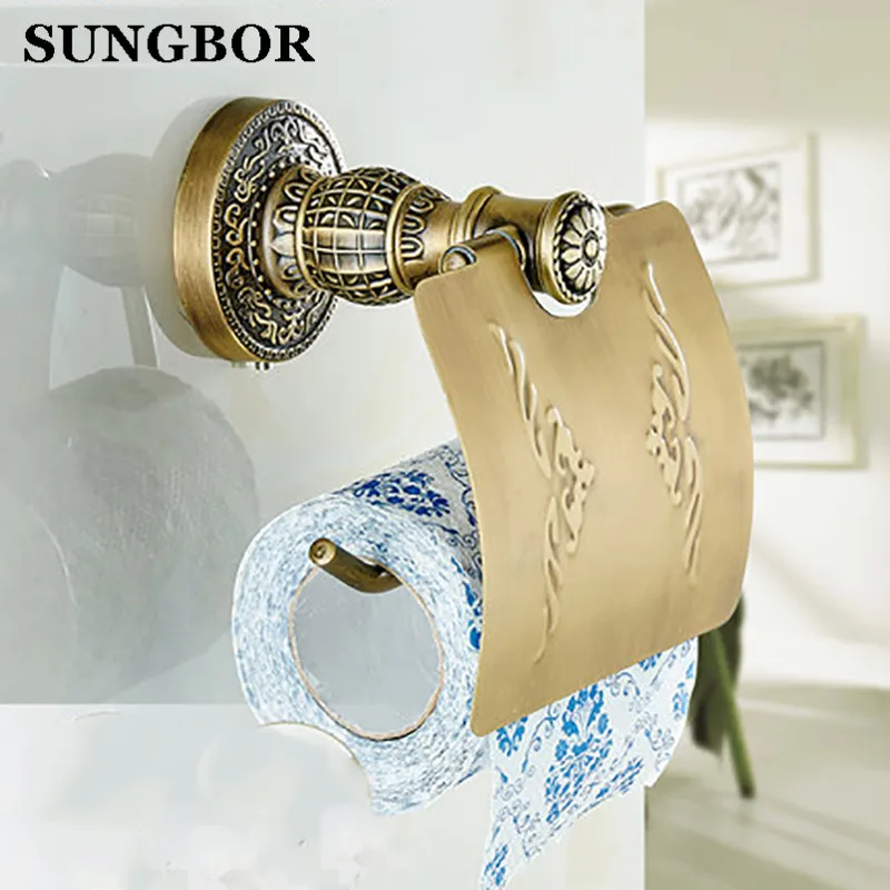 Copper antique paper towel rack Continental retro roll toilet paper