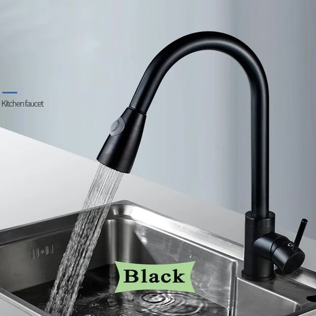 Black Bronze A Матовый никелевый вытяжной кухонный кран хромированная Вращающаяся кухонная раковина кран двойные функции воды смеситель для горячей и холодной воды - Цвет: Black Bronze A