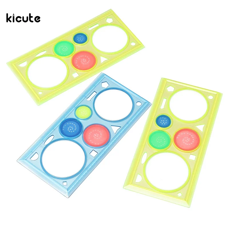 

1Pcs Wholesale Children Variety Spirograph Drawing Plastic Ruler Set Drafting Tools School Supplies Kids Gift Color Randomly