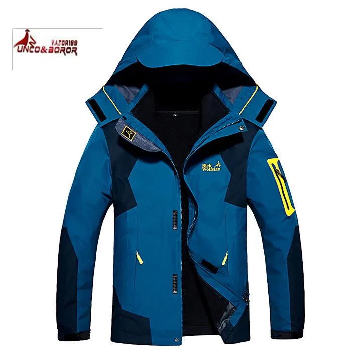 

UNCO BOROR Men's Winter Fleece 2 Pieces Jackets Outdoor Sport Waterproof Thermal Hiking Camping Skiing Climbing Windbreaker 8XL