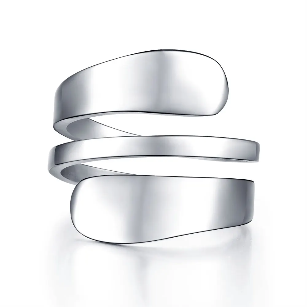 

Women's ring Fashion Stainless steel Silver Color Rings For Women Crimped Ring 3 Row anillos mujer bague femme Female Jewelry