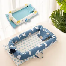 Портативная детская кроватка для младенца, кровать для путешествий, подушка для защиты головы ребенка, позиционирующая подушка, детское гнездо