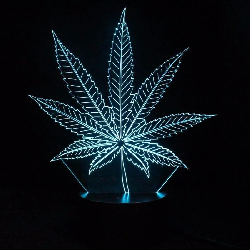 

Leaf 3D Illusion Luminary Lamp Optical Visual Night Light Room Party Deco Lighting Cool Leaves Decor Baby Night Light