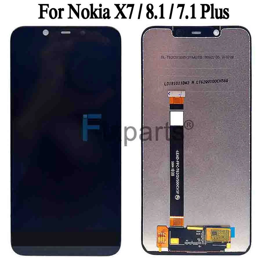 ЖК дисплей для Nokia X7 сенсорный экран с цифровым преобразователем в сборе 7 1 Plus 8 100%