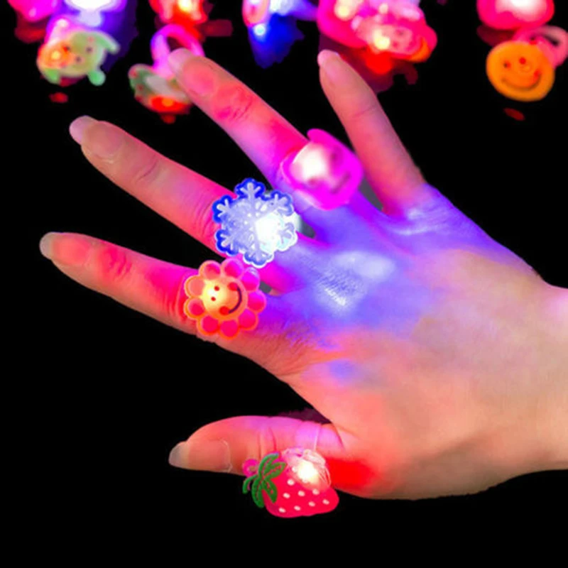 10 шт. палец светлый цветной светодиод свет-вверх/вниз кольца гаджеты для вечеринки Интеллектуальная Детская игрушка вечеринка в честь Рождества Забавный игрушечный подарок