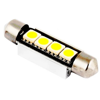 

4pcs 42mm C5W C10W canbus no error Festoon 4 led 5050 smd Car Licence Plate Light Auto housing Interior Dome lamp Reading Lights