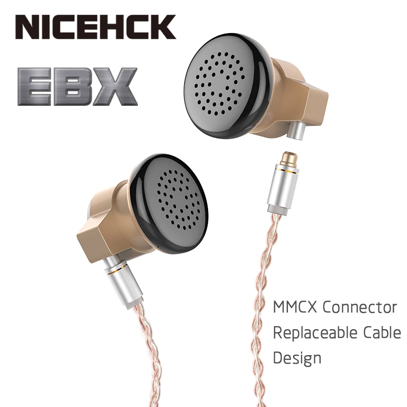 NICEHCK EBX Ear Hook Earbud HIFI Metal Earphone 14.8mm Dynamic Driver Headset Flagship Earbud With Detachable Detach MMCX Cable