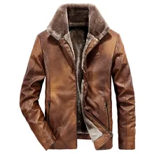 Зимняя мужская меховая куртка с длинным рукавом и отложным воротником, кожаные куртки для мотоциклистов, мужские пальто из искусственной овчины для мужчин