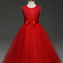 Кружевная детская одежда длиной до середины икры; От 5 до 14 лет Платья для девочек; лето г.; детская одежда; свадебное платье для девочек