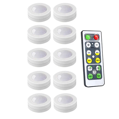 10 lamp 1 controller Сенсорный сенсор батарея светодиодный под шкафы огни для шкафа шкаф Лестницы прихожей беспроводной ночник дистанционное управление шайба Свет - Цвет: 10 lamp 1 controller