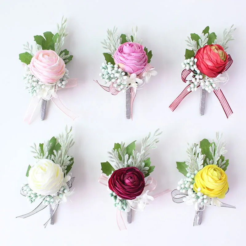 wedding boutonniere Wrist Corsage Bracelet  (20)