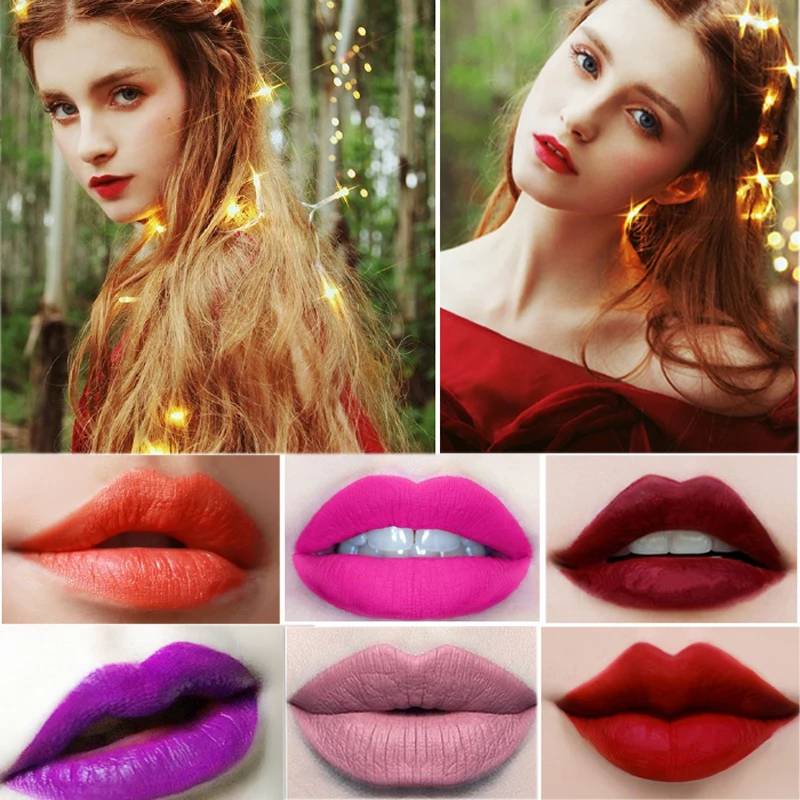 

Maquiagem Matte Lip Gloss Long Lasting Beauty Mate Lipstick Liquid Lipgloss Makeup Waterproof Lip gloss Cosmetics Professional