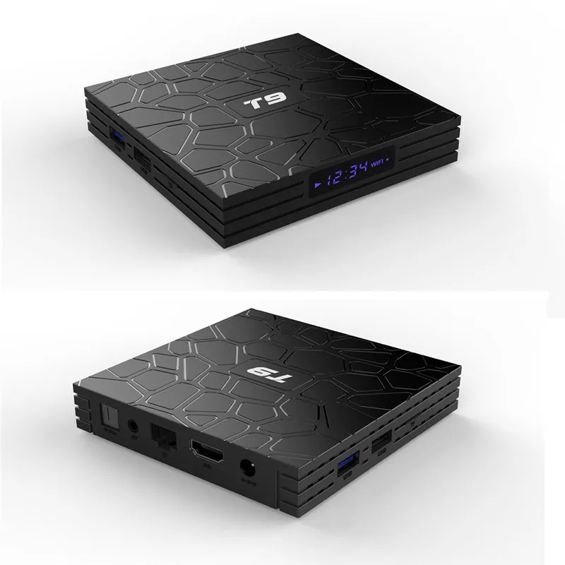 T9 Android 8.1 TV Box RK3328 Quad core 4G 32G 64G 2.4+5.8GHz WiFi HD 4K H.265 Bluetooth Netflix Smart Set top box with keyboard