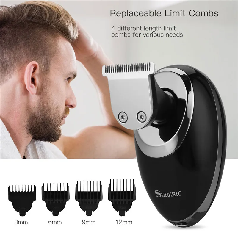3 in 1 Electric Shaver Hair Clipper Beard Nose Trimmer Floating 5 Blade Heads Cordless Shaving Razor Rechargeable Body for Men