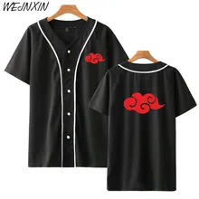 WEJNXIN новая распродажа бейсбольная куртка Наруто костюм Акацуки аниме бейсбольная рубашка с коротким рукавом футболки в стиле хип-хоп Учиха Итачи уличная одежда