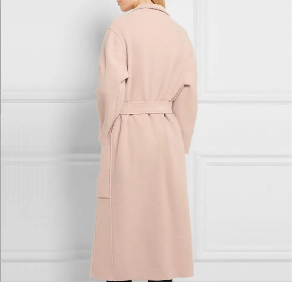 Vers Slim Mode 2018 Plus Avec vent Hiver Ceinture Coupe 2xl Bas Laine Rose Manteau Femmes Tournent Mélanges De Elegent Pink La Le Taille ww8OrEUqS