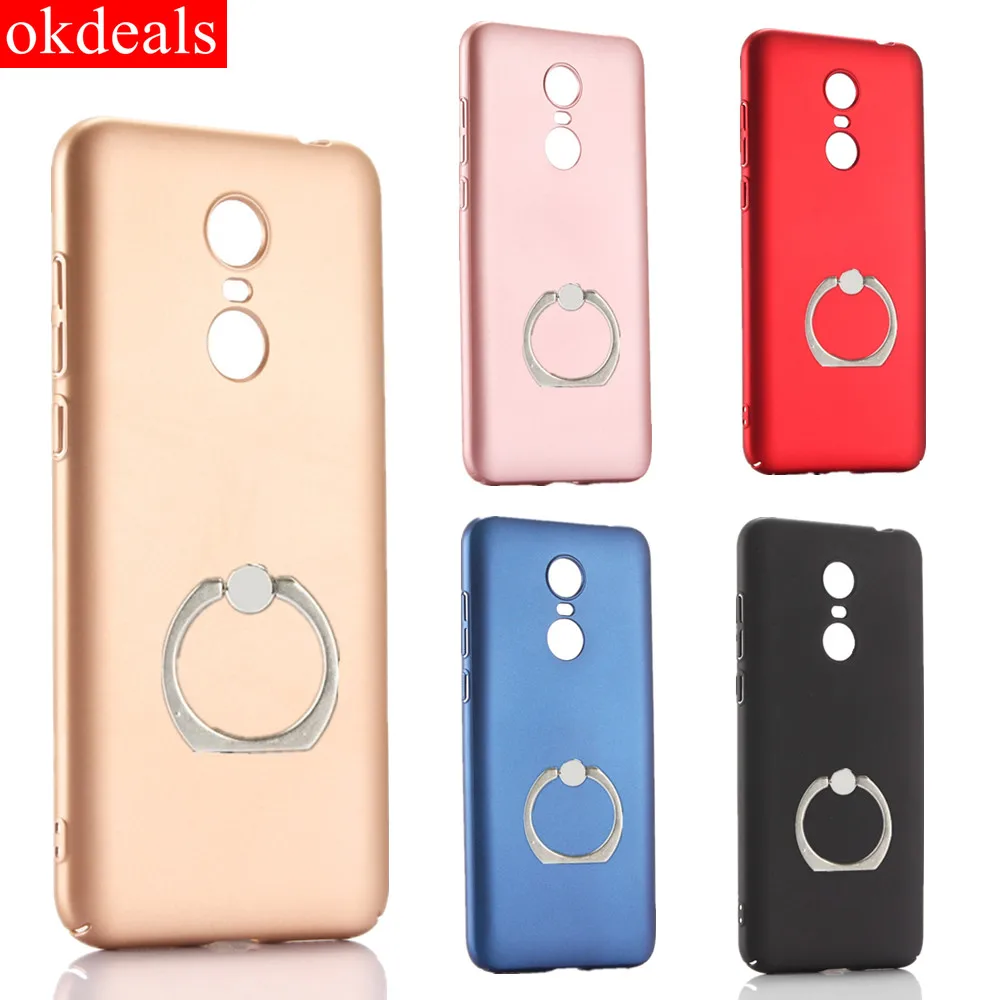 

Fashion Plating Hard PC Phone Case for Xiaomi 6/6x/5s Plus Case Ring Bracket Frosted Non-slip Cover for Xiamo Note 3/Max 2/Mix 2