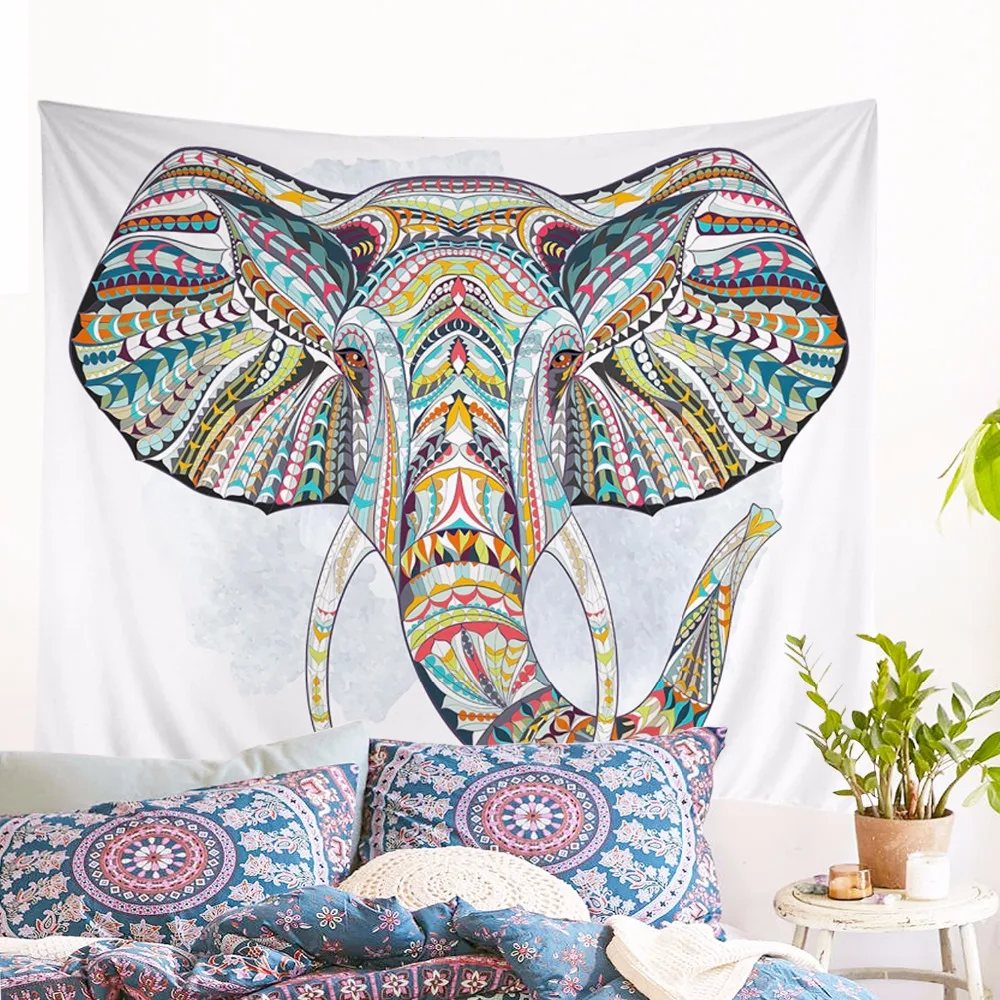 Elephant Tapestry Wall Hanging Animal Wall Carpet Twin Hippie Tapestry