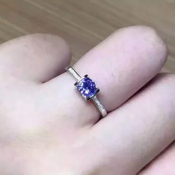 

Fidelity Natural 5mm tanzanite Rings s925 sterling silver simple fine Jewelry gift for women party Natural blue gemstone