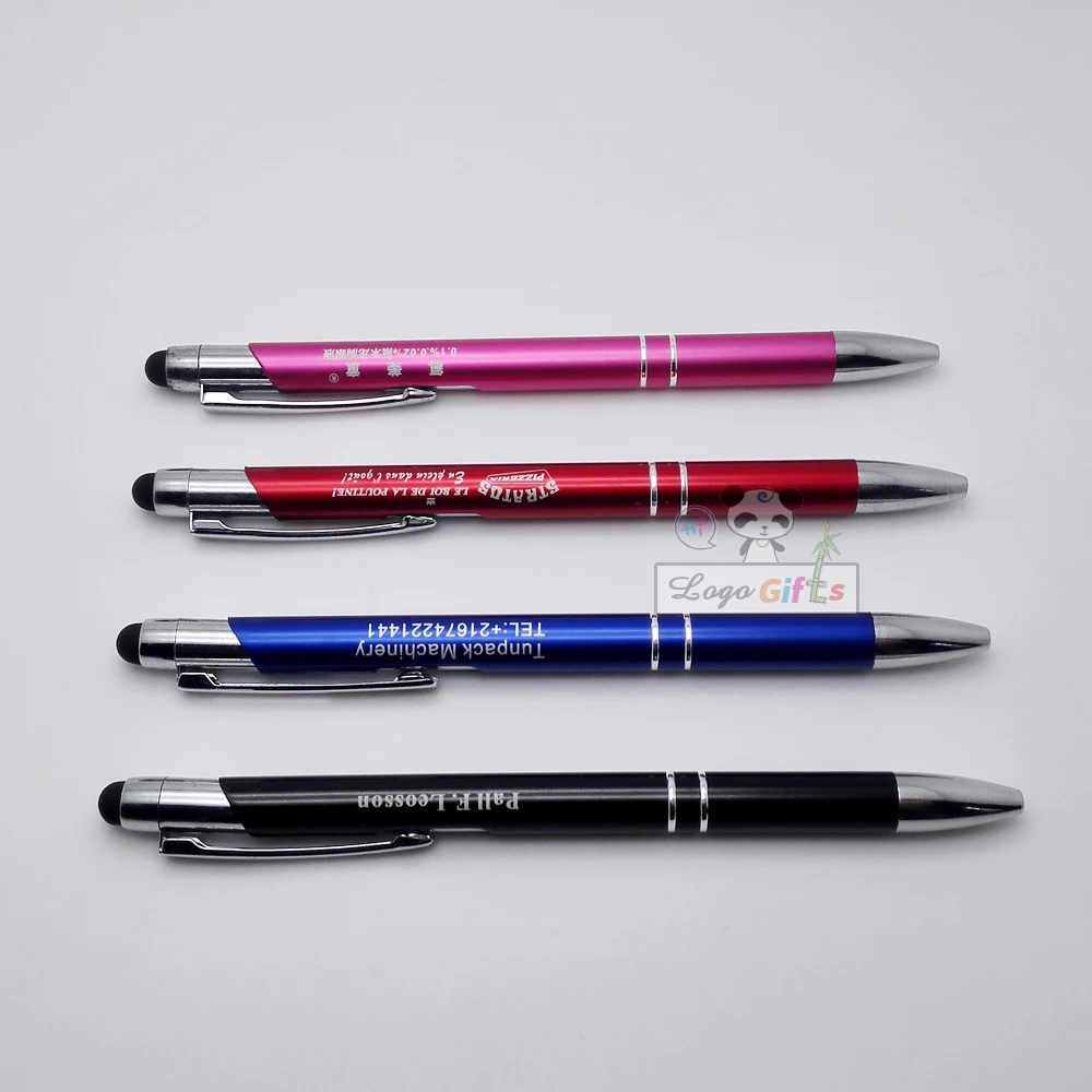 1000 Pc металлическая шариковая ручка стилус для подарки компании может лазерной гравировки компании текст/логотип/Дизайн/сайт