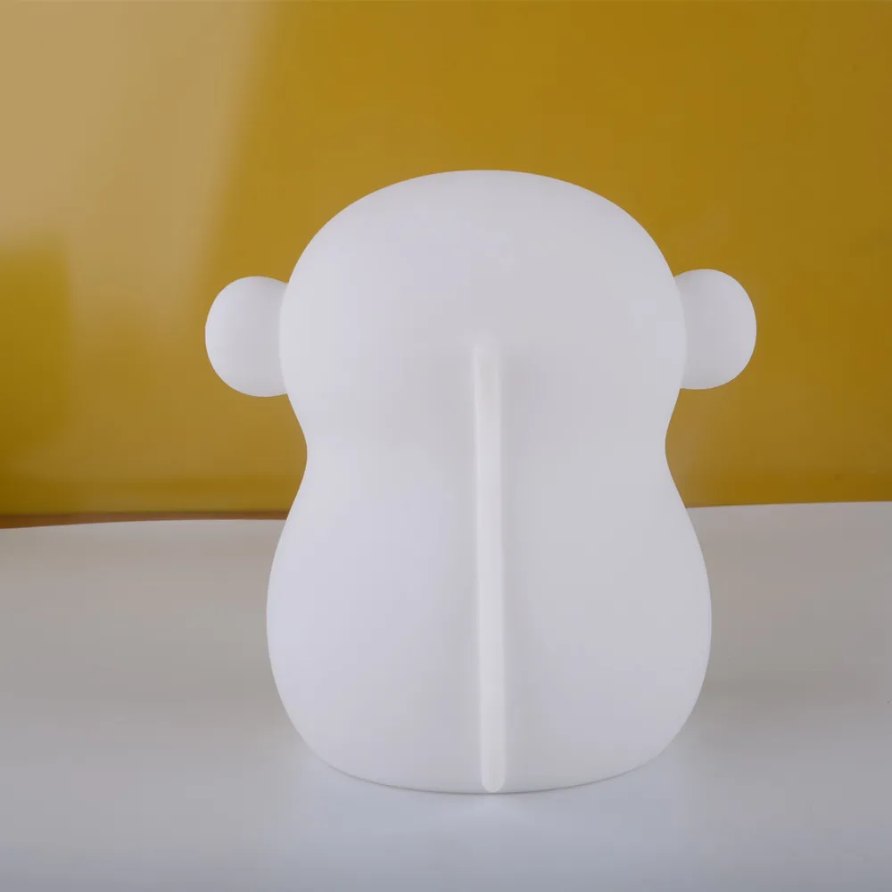 SuperNight Cute Cartoon Monkey LED Night Light Touch Sensor 9 Colors Silicone Kids Children Baby Bedroom Bedside Table Lamp Gift (9)