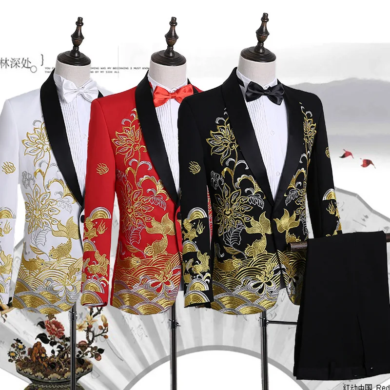 2018 the new Chinese style dress suit men's cultivate one's morality ...