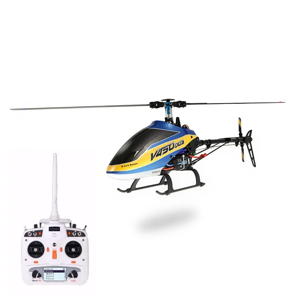 Walkera V450D03 6CH 450 RC FBL RTF Helicopter w/ White DEVO 10 Transmitter