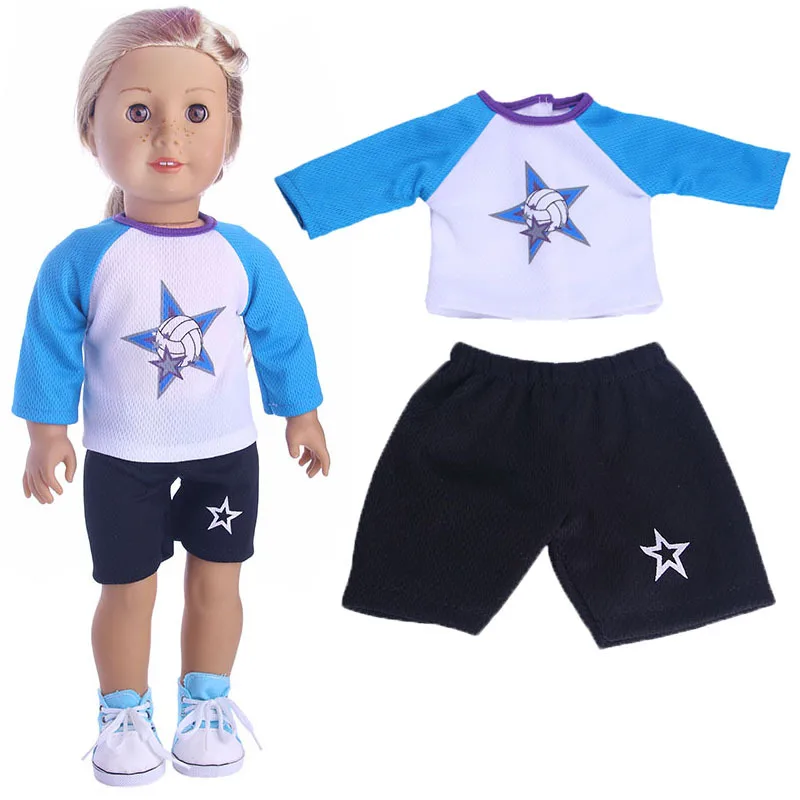 New Summer American Girl Doll Clothes Doll Accessories blue black star