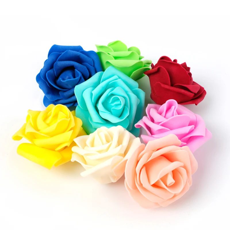 

50 pcs Mini Foam Roses Artificial Flowers for Home Wedding Decorations DIY Pompom Wreath Decorative Flower Wedding Fake Flower