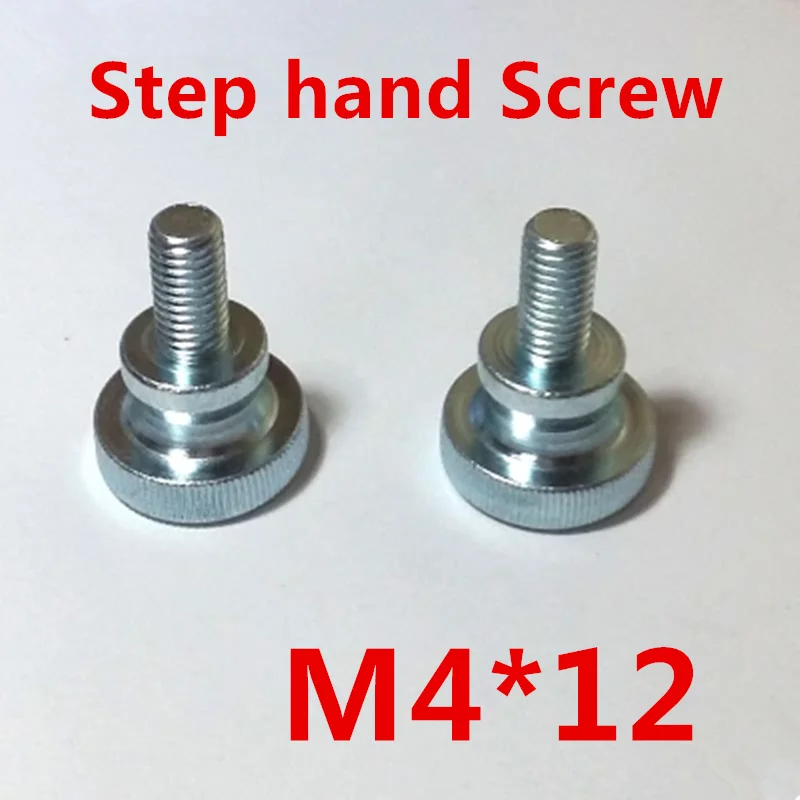 

100 Pcs/Lot M4X12 Flat Head Step Thumb Screw /Round Head Step Knurling Hand Twist Screw/Hand Tighten Screws/Tornillo de mano