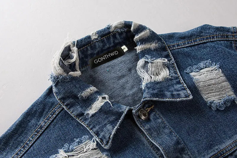 Ribbon Ripped Denim Jacket 5