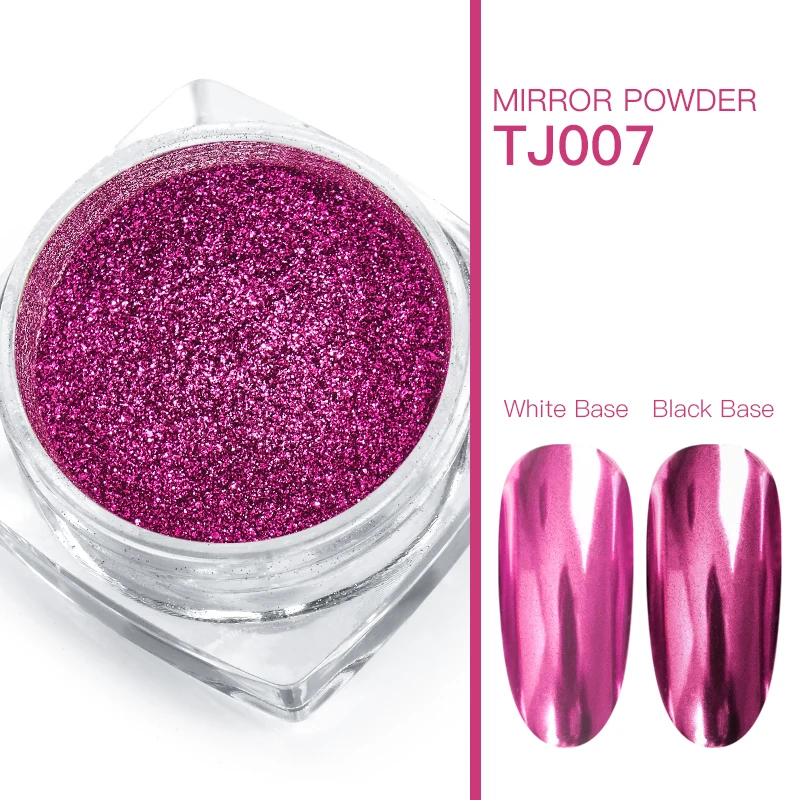 Блестящий зеркальный титановый порошок, розовое золото, серебро, металлик, для маникюра, для дизайна ногтей, хромированное украшение от пыли - Цвет: JS00733