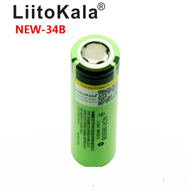 LiitoKala NCR18650B 34B 3,7 V 18650 3400mAh перезаряжаемый литиевый аккумулятор фонарик батарея