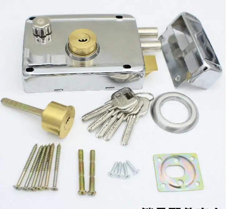 manually operated wooden steel gate door lock with keyslock with key