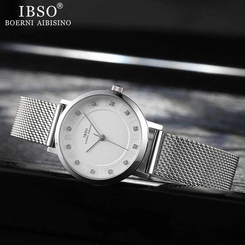 Cheap IBSO Women Quartz Watch Set Crystal Design Bracelet Necklace Watch Sets Female Jewelry Set Fashion Silver Set Watch Lady s Gift
