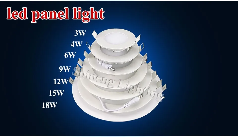 Ультра тонкий светодиодный панельный светильник 3 Вт/4 Вт/6 Вт/9 Вт/12 Вт/15 Вт/18 Вт круглый/квадратный потолочный встраиваемый панельный светильник Теплый/Холодный белый AC85-265V CE UL