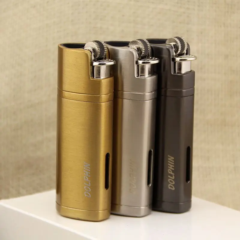 

HY-296 three straight cigar special creative grinding wheel straight into the lighter Dolphin lighter