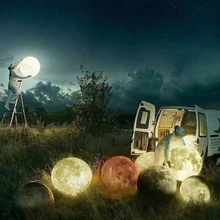 Креативный заряжаемый 3D принт Лунная лампа 2 цвета с сенсорным переключателем для спальни книжный шкаф Новинка светильник домашний декор креативный подарок