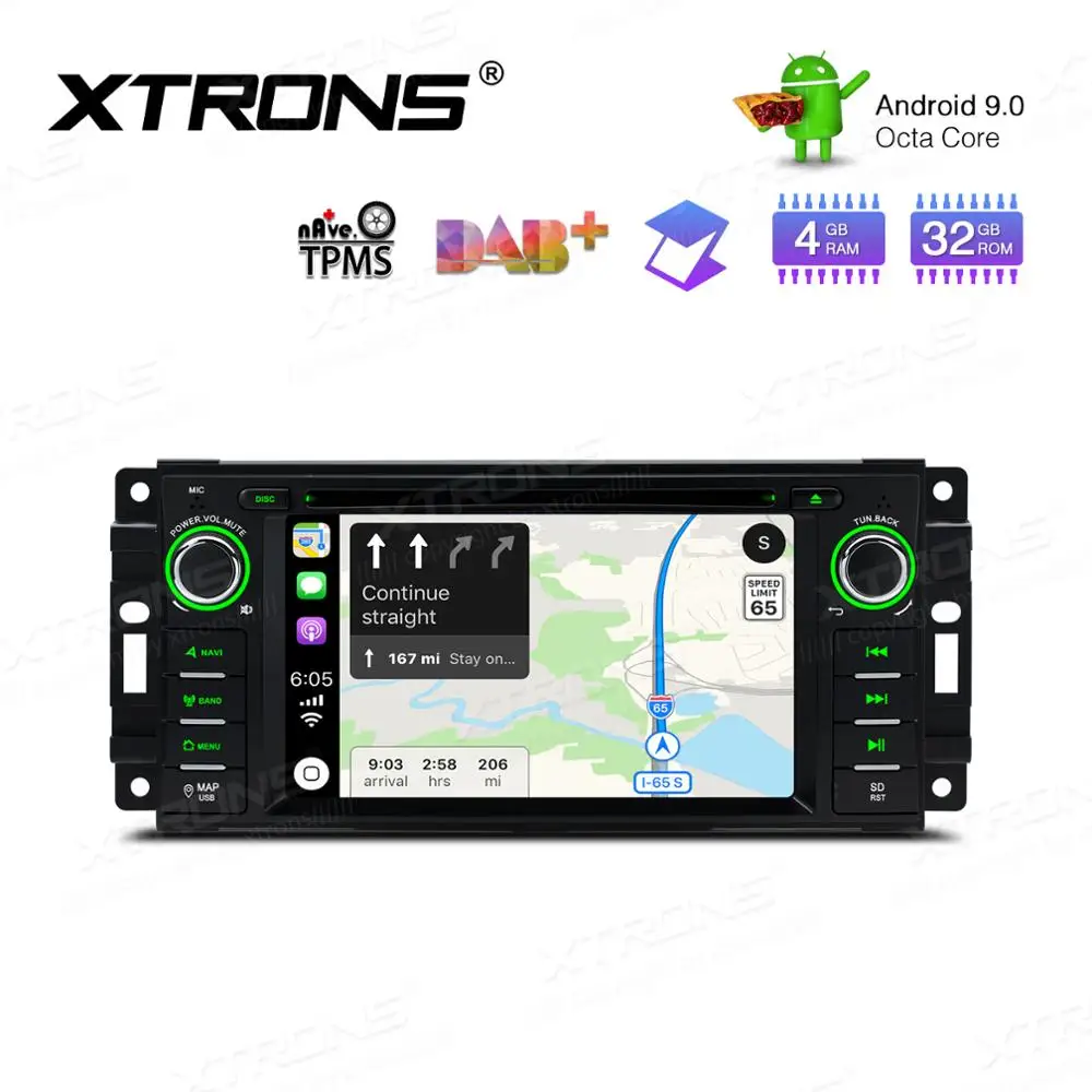 Discount XTRONS 6.2" Android 9.0 Octa Core Car Radio DVD Player GPS Navigation for JEEP Patriot Liberty Wrangler Compass DODGE Chrysler 4