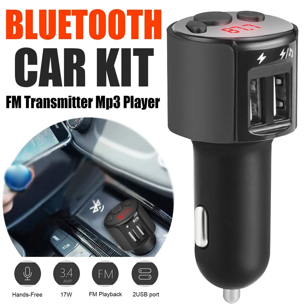 

2019 Multifunction Bluetooth Car Kit FM Transmitter Wireless Radio Adapter USB Charger Mp3 Player Usb To Mp3 Music Adapter H0201