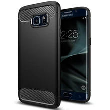 100 Original SGP Rugged Armor Carbon Fiber Textured Flexible TPU Case for Samsung Galaxy S7 S7