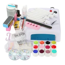 36 Вт УФ-Лампы Ногтей гель 12 Цвета УФ гель Наборы Кистей Наборы ногтей гелевые ногти и инструменты ногтя польский