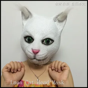 

Free shipping Halloween Party Cosplay Adult Cat Face Head Mask Animal Full Head Cat Mask Lovely 3 D Cat Toy in stock