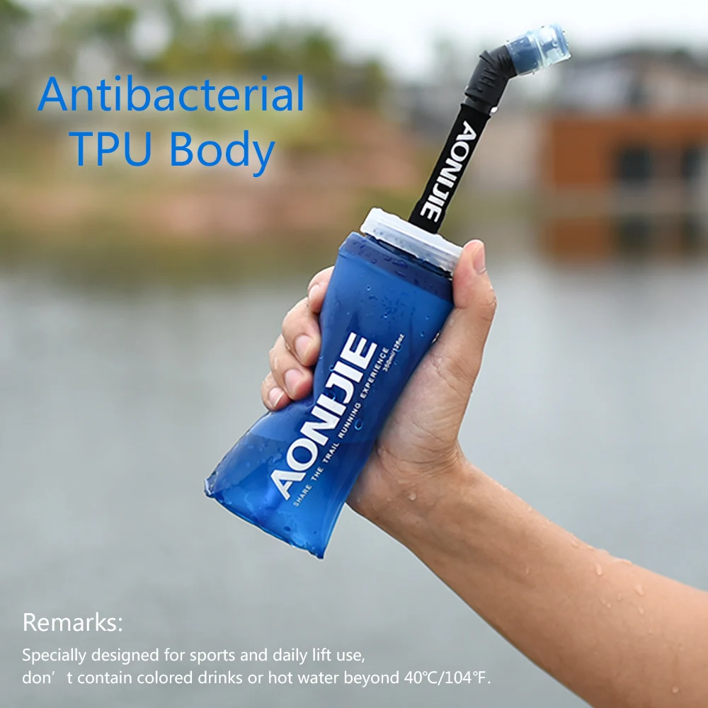 

AONIJIE Sport Collapsible Lightweight Compact BPA Free Soft Running Water Bottle Soft Hiking Flask Hydration Bottle 350/600ml