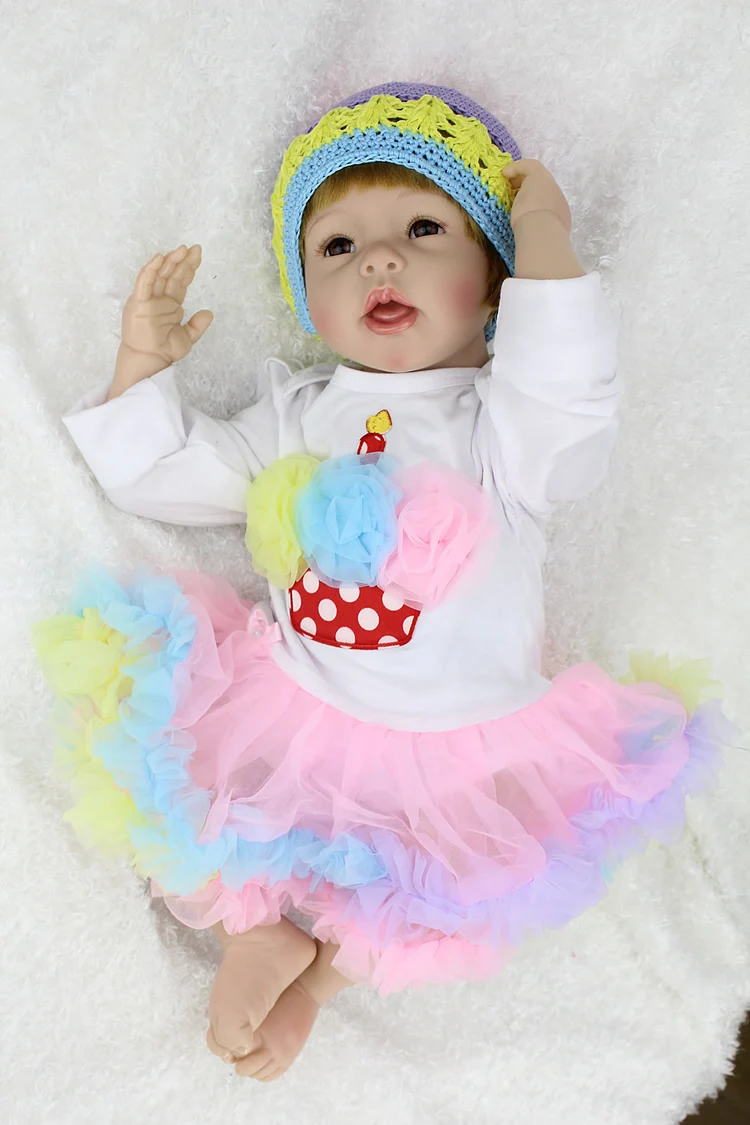 

Silicone Reborn baby dolls brinquedos lovely fashionable accompany sleep baby girl dolls for kids christmas gift
