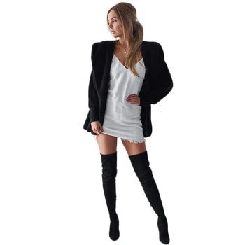 

2018 Women fashion solid Coats Jackets Autumn Winter clothes long sleeve ladies casual loose Cardigan Hooded Fleece Outwear Tops