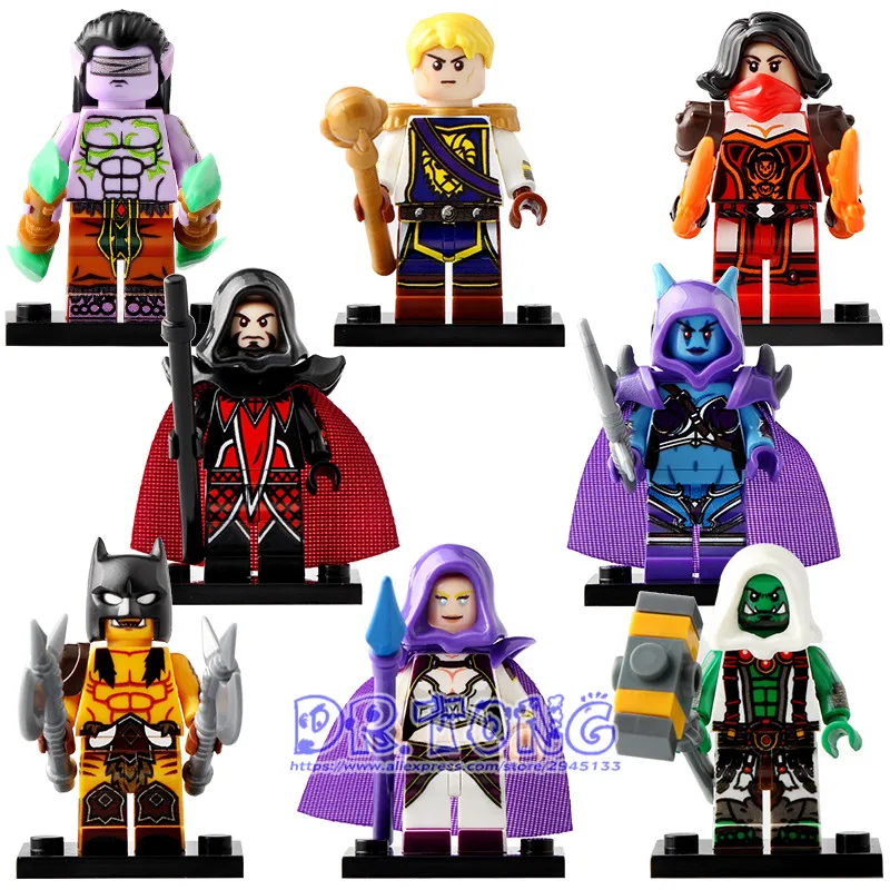 

DR.TONG 80PCS Building Blocks Sylvanas Illidan Anduin Wrynn Vanessa Van Cleef Angela Lexar Medivh Toys For Children Gift PG8165