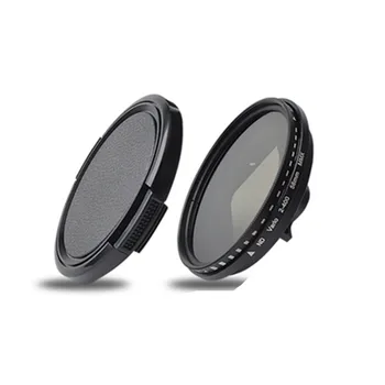 

58mm Adjustable ND2-400 Variable Filter ND2 to ND400 lens filter + adapter ring + Lens cap for GoPro Hero 7 6 5 housing
